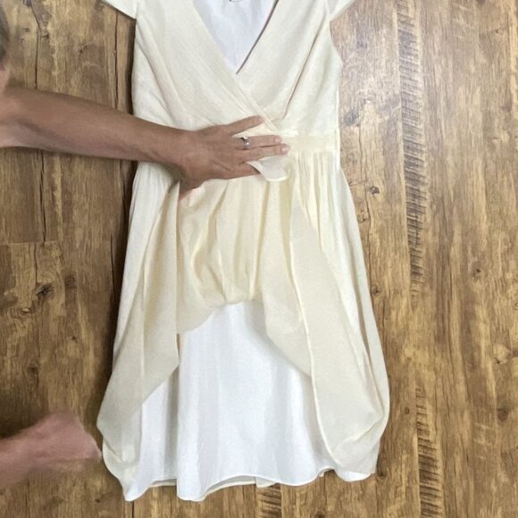 J. Crew Mirabelle Dress in Silk Chiffon, Champagne, size Petite 4, A0014 - Picture 9 of 14